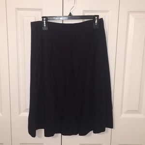 LOFT Navy Cotton Poplin Skirt
